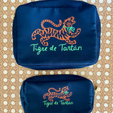 Nylon Satin Project Bag with Clear Window Front, TIGER, MEDIUM or LARGE