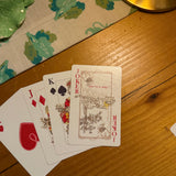 Illustrated Playing Cards with Tiger Motif and Needlepoint Accents, CHINOISERIE BLEU