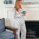 Long Sleeve/Pant Pajamas - Navy Hearts