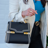 NEW Leather Black and Gold Luxe Tote