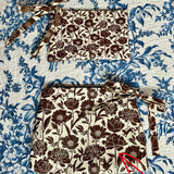 Roomy Leather Clutch- CHINOISERIE BLEU