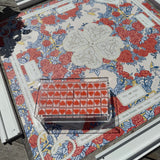 Roomy Nappa Leather Clutch, POP ART ROSES