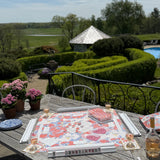 Roomy Nappa Leather Clutch, POP ART ROSES