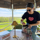 Roomy Leather Clutch, HANDBOOK PLAID