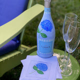 Blue Hydrangea Linen Cocktail Napkins