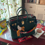 Roomy Leather Clutch, PRINTED LEOPARD FUR