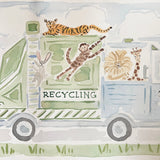 The Wild Recycling Co. Truck, Original 9x12