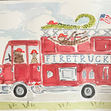 The Little Animal Fire Co. Truck, Original 9x12