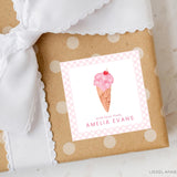 Ice Cream Cone Personalized Gift Stickers