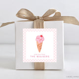 Ice Cream Cone Personalized Gift Stickers