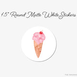 Ice Cream Round Stickers