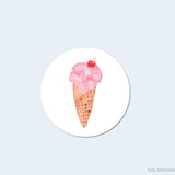 Ice Cream Round Stickers