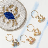 Crab wine charms, rainbow