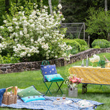 Damask print tablecloth, yellow