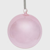 Glass bubble balls, pale pink, set of three