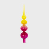 Glass bubble ombre tree topper, pink and citrine