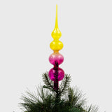 Glass bubble ombre tree topper, pink and citrine