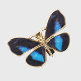 Painterly butterfly mini clips, blue, set of five