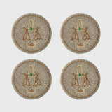 Libra coasters, set of four