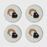 Capricorn coasters, set of four