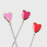 Heart swizzle sticks