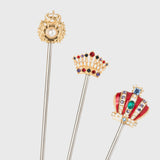 Crown swizzle sticks