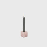 Cube candlestick, rose quartz