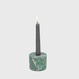 Pedestal candlestick, green quartz