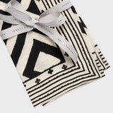 Geo print napkins, black, set of two