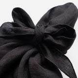 Bow linen napkin, black, set of two