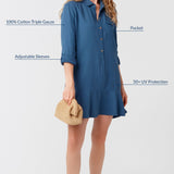 Harbor Gauze Button Front Shirt Dress