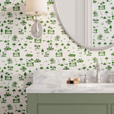Kyger Golf Toile Wallpaper - Green