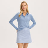 Long Sleeve Puff Sleeve Cotton Polo