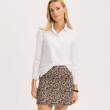 Long Sleeve Puff Sleeve Cotton Polo