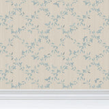 Lierre Blue Grasscloth Wallpaper