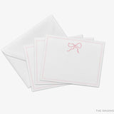 Light Pink Bow Flat Notes [Sets of 8]