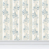 Love Fern Wallpaper - Blue Stripe