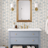 Love Fern Wallpaper - Blue Stripe