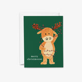 Merry Christmoose Christmas Pun Greeting Card