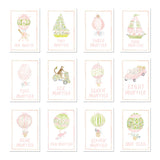 Baby Milestone Cards: Menagerie Pink Set