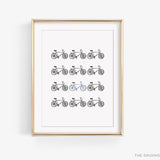 Multi-Bicycle Art Print
