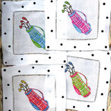 Multi Color Golf Bag Cart Linen Cocktail Napkins
