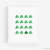 Multi Green Shamrock Art Print