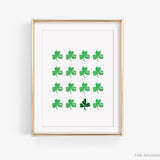 Multi Green Shamrock Art Print