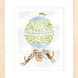 The "Hot Air Balloon Menagerie Monkeys" Fine Art Print