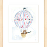 The "Hot Air Balloon Menagerie Bear" Fine Art Print