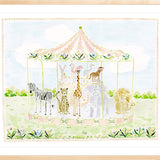 The "Merry-Go-Menagerie Pink Carousel" Fine Art Print