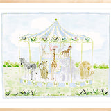 The "Merry-Go-Menagerie Blue Carousel" Fine Art Print