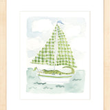 The "Sailboat Menagerie Alligator" Fine Art Print