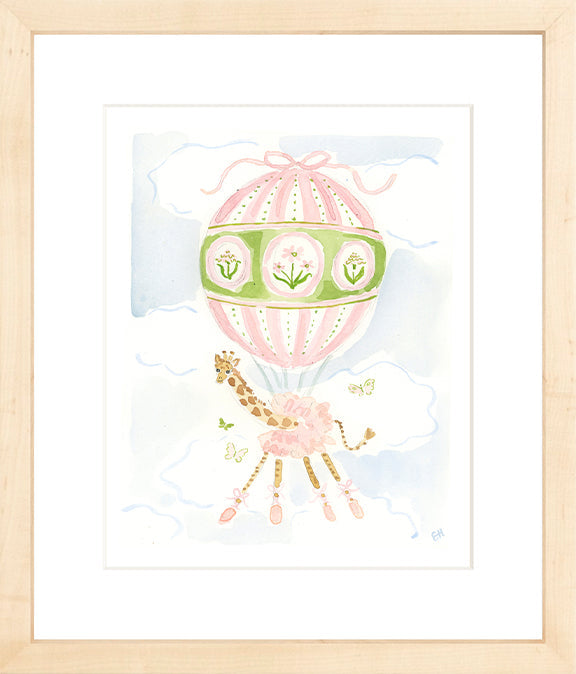 The "Hot Air Balloon Menagerie Giraffe" Fine Art Print
